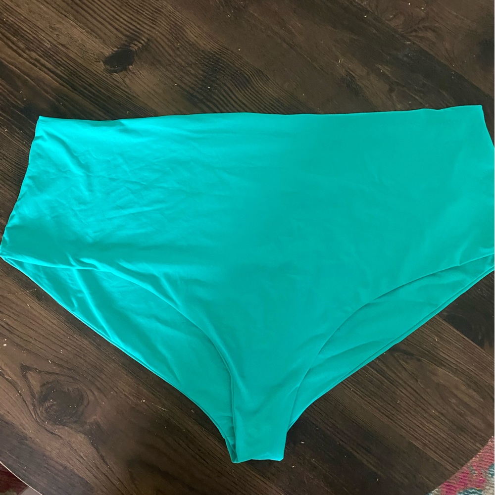 Girlfriend Collective teal bikini bottom